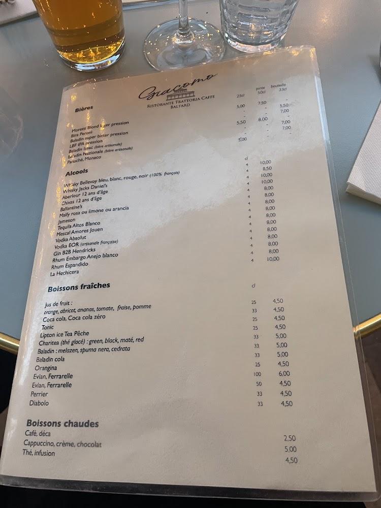 Giacomo-Ristorante Trattoria Caffe - Menu Image 4
